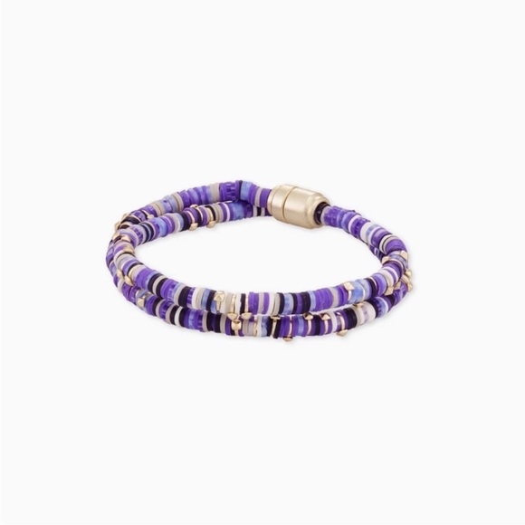 NWT Kendra Scott Reece Gold Wrap Bracelet in Purple Mix - Picture 2 of 6